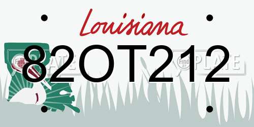 82OT212 Louisiana License Plate