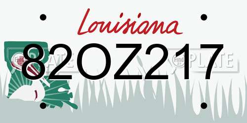 82OZ217 Louisiana License Plate