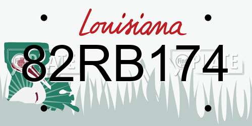 82RB174 Louisiana License Plate