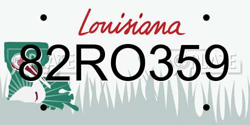 82RO359 Louisiana License Plate