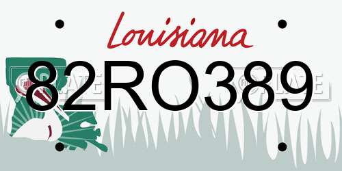 82RO389 Louisiana License Plate