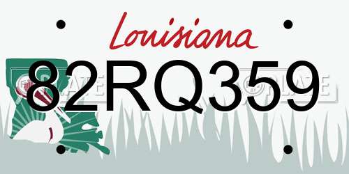 82RQ359 Louisiana License Plate