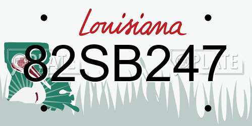 82SB247 Louisiana License Plate