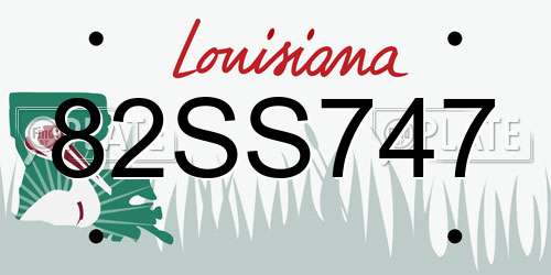 82SS747 Louisiana License Plate