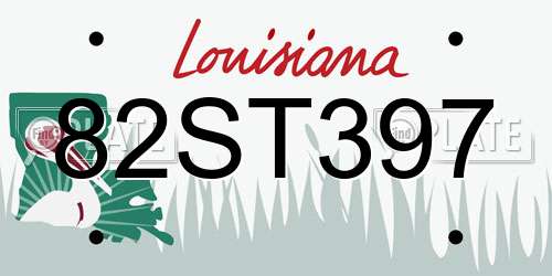 82ST397 Louisiana License Plate