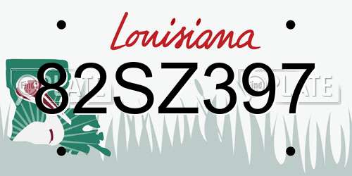 82SZ397 Louisiana License Plate