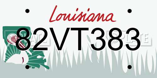 82VT383 Louisiana License Plate