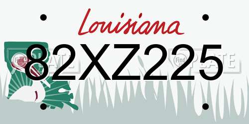 82XZ225 Louisiana License Plate