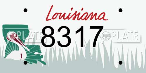 8317 Louisiana License Plate