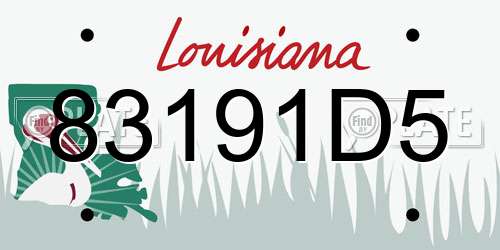 83191D5 Louisiana License Plate