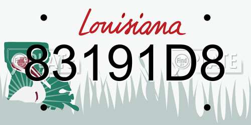 83191D8 Louisiana License Plate