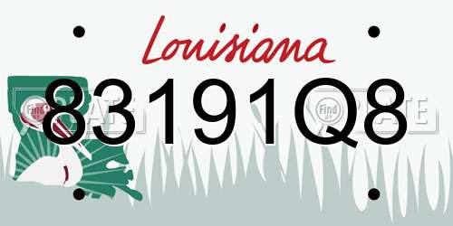 83191Q8 Louisiana License Plate
