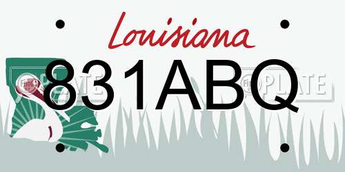 831ABQ Louisiana License Plate