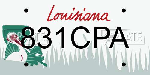 831CPA Louisiana License Plate