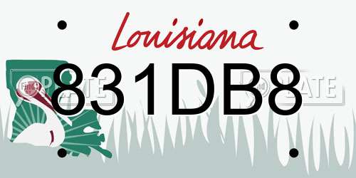 831DB8 Louisiana License Plate