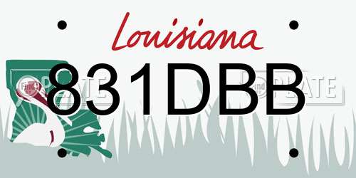 831DBB Louisiana License Plate