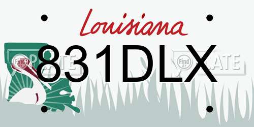 831DLX Louisiana License Plate