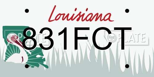 831FCT Louisiana License Plate