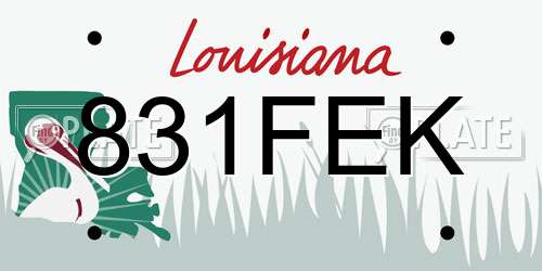 831FEK Louisiana License Plate