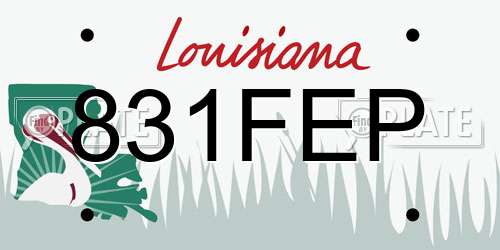 831FEP Louisiana License Plate