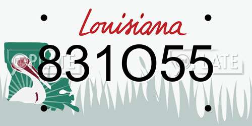 831O55 Louisiana License Plate