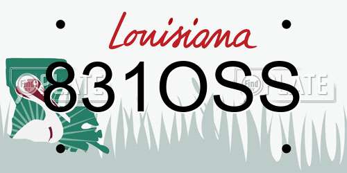 831OSS Louisiana License Plate