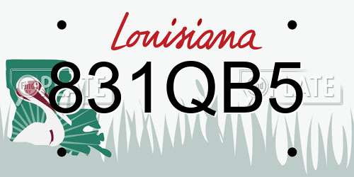 831QB5 Louisiana License Plate