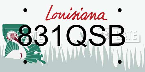 831QSB Louisiana License Plate