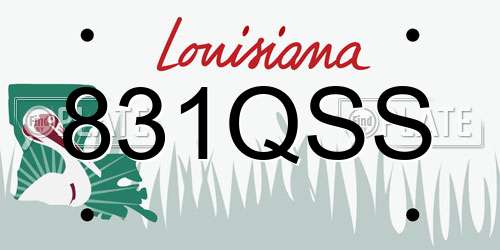 831QSS Louisiana License Plate