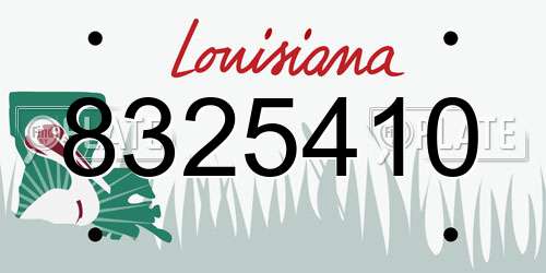 8325410 Louisiana License Plate