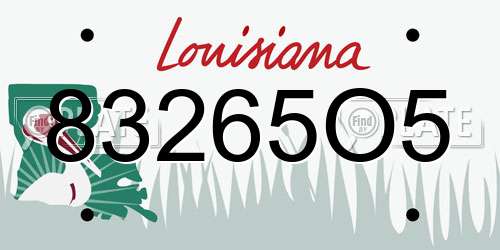 83265O5 Louisiana License Plate