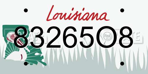 83265O8 Louisiana License Plate