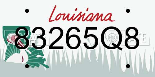 83265Q8 Louisiana License Plate