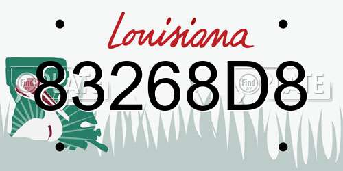 83268D8 Louisiana License Plate