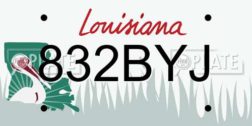 832BYJ Louisiana License Plate