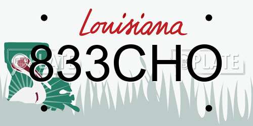 833CHO Louisiana License Plate