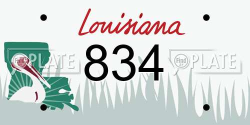 834 Louisiana License Plate