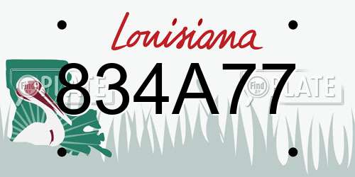 834A77 Louisiana License Plate