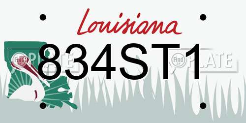 834ST1 Louisiana License Plate