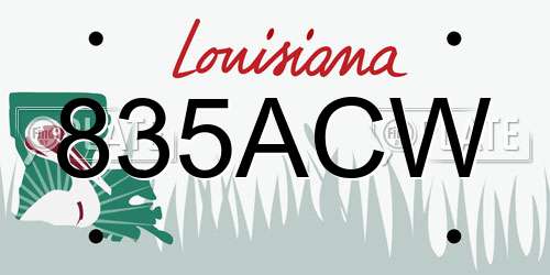 835ACW Louisiana License Plate