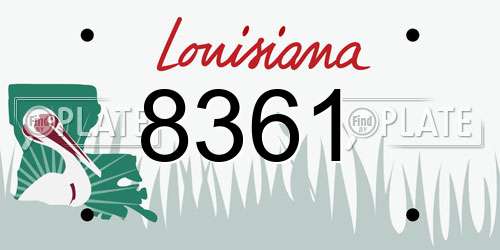 8361 Louisiana License Plate