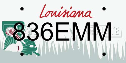 836EMM Louisiana License Plate