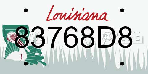 83768D8 Louisiana License Plate