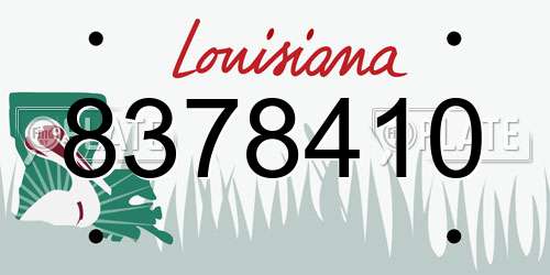 8378410 Louisiana License Plate