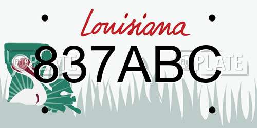 837ABC Louisiana License Plate