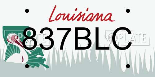 837BLC Louisiana License Plate