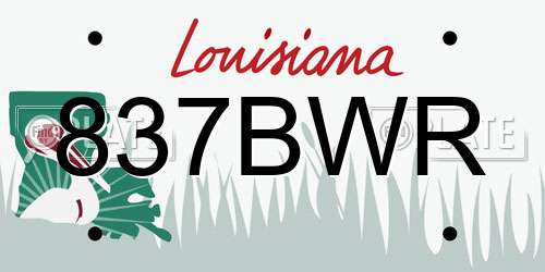 837BWR Louisiana License Plate