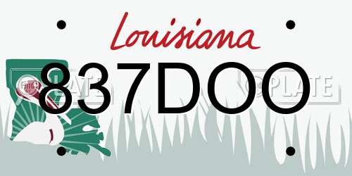 837DOO Louisiana License Plate
