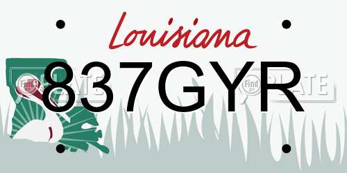 837GYR Louisiana License Plate