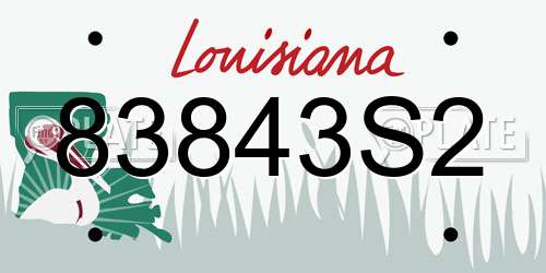 83843S2 Louisiana License Plate